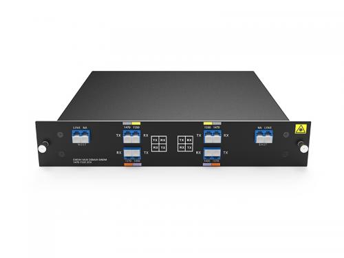 Single Fiber 2CH 4waves1470-1530nm CWDM OADM, WEST AND EAST, LC/UPC, FMU Plug-in Module, and 2 Slots 1U Rack